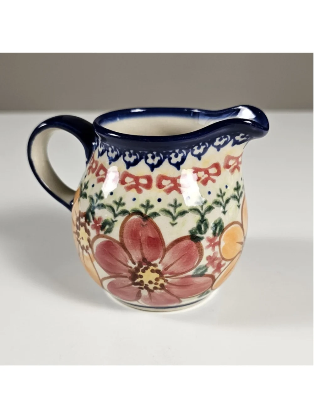 Polish Pottery Vena Unikat Creamer Milk Jug Hand Painted Malgorzata PP62 Poland